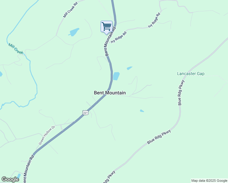 map of restaurants, bars, coffee shops, grocery stores, and more near 10324 Old Shilling Road in Bent Mountain