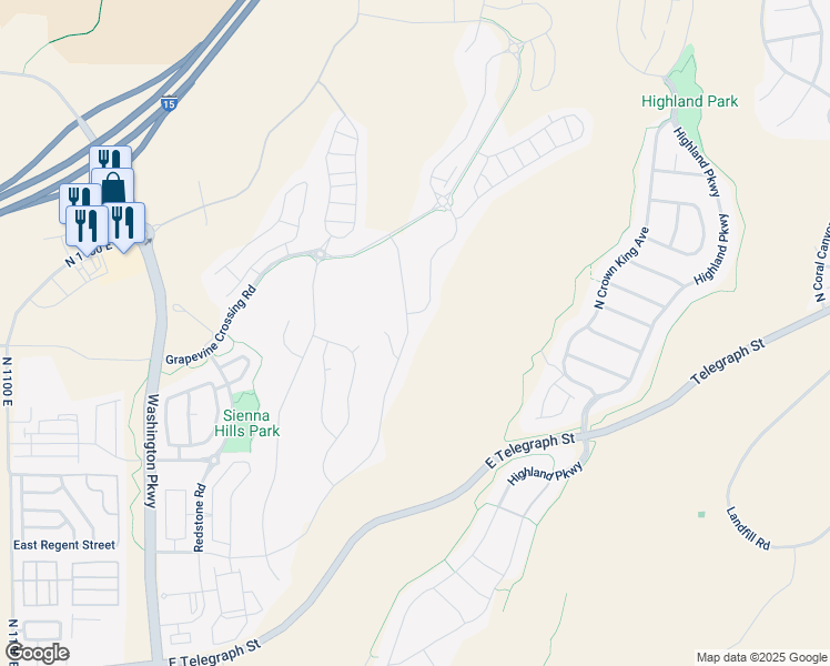 map of restaurants, bars, coffee shops, grocery stores, and more near 746 North Sandy Talus Drive in Washington