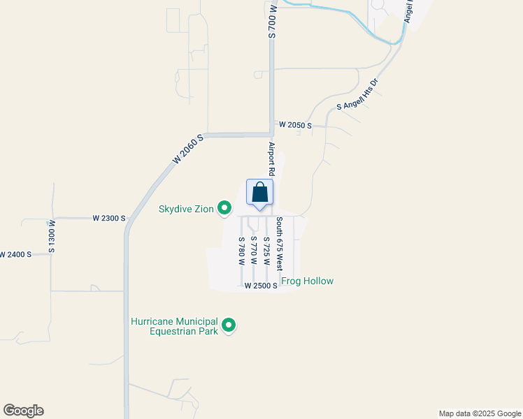 map of restaurants, bars, coffee shops, grocery stores, and more near 800 West 2300 South in Hurricane