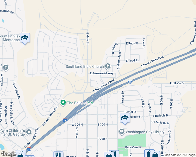 map of restaurants, bars, coffee shops, grocery stores, and more near 700 North Main Street in Washington