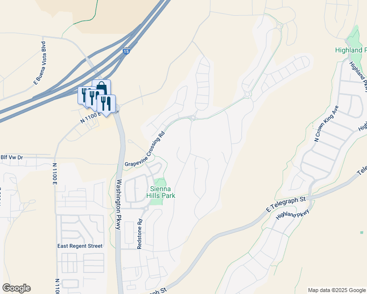 map of restaurants, bars, coffee shops, grocery stores, and more near 729 Sage Grouse Drive in Washington