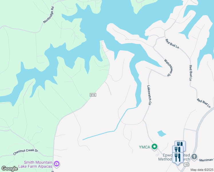 map of restaurants, bars, coffee shops, grocery stores, and more near 341 Chestnut Point Drive in Hardy