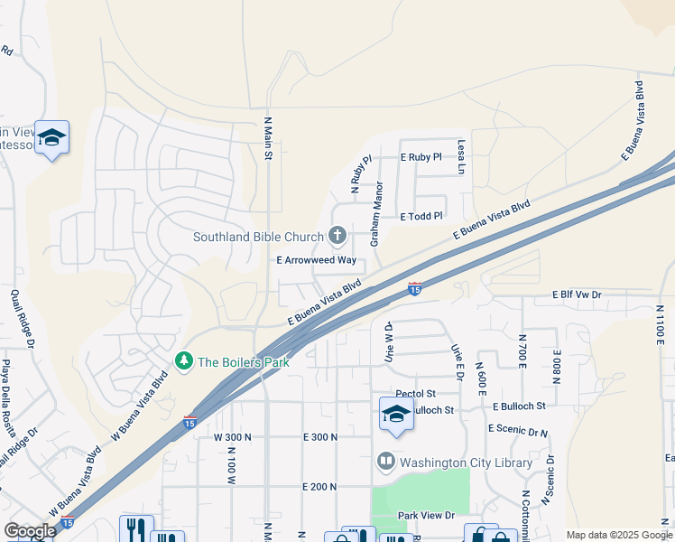 map of restaurants, bars, coffee shops, grocery stores, and more near 205 Gail Way in Washington
