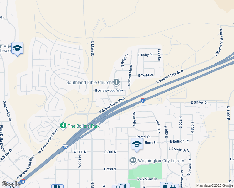 map of restaurants, bars, coffee shops, grocery stores, and more near 205 Gail Way in Washington