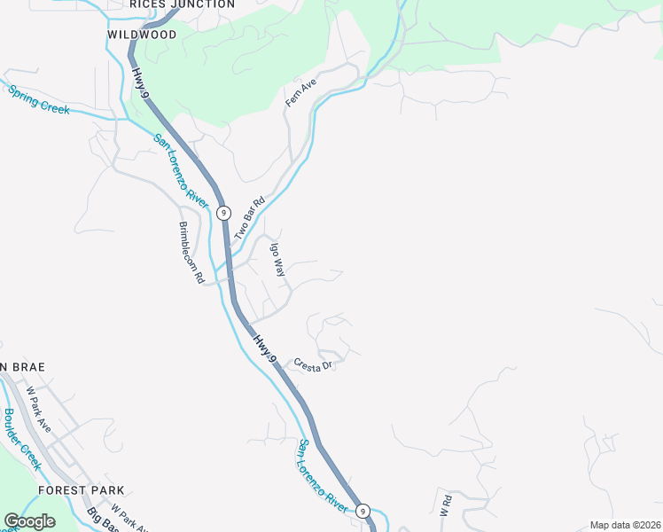 map of restaurants, bars, coffee shops, grocery stores, and more near 411 Brook Drive in Boulder Creek