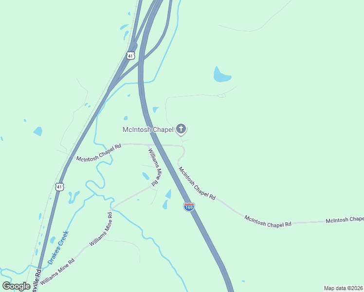 map of restaurants, bars, coffee shops, grocery stores, and more near 510 McIntosh Chapel Road in Nortonville