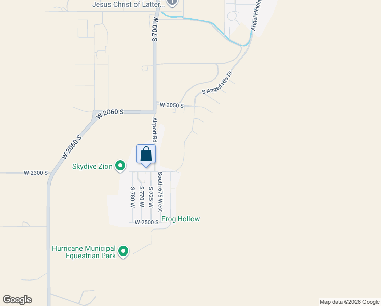 map of restaurants, bars, coffee shops, grocery stores, and more near 2221 South Angell Heights Drive in Hurricane