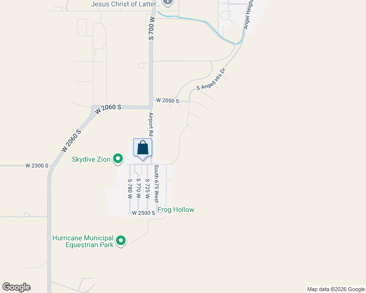 map of restaurants, bars, coffee shops, grocery stores, and more near 2221 South Angell Heights Drive in Hurricane