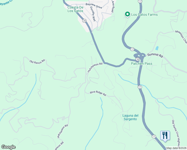 map of restaurants, bars, coffee shops, grocery stores, and more near 22437 Citation Drive in Los Gatos