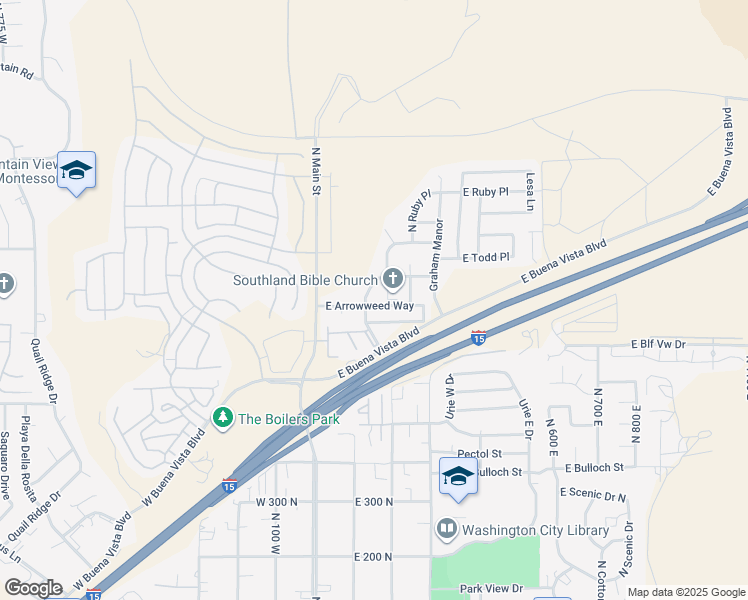 map of restaurants, bars, coffee shops, grocery stores, and more near 147 East Arrowweed Way in Washington