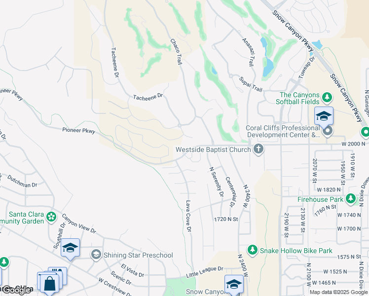 map of restaurants, bars, coffee shops, grocery stores, and more near 2590 Pioneer Parkway in Santa Clara