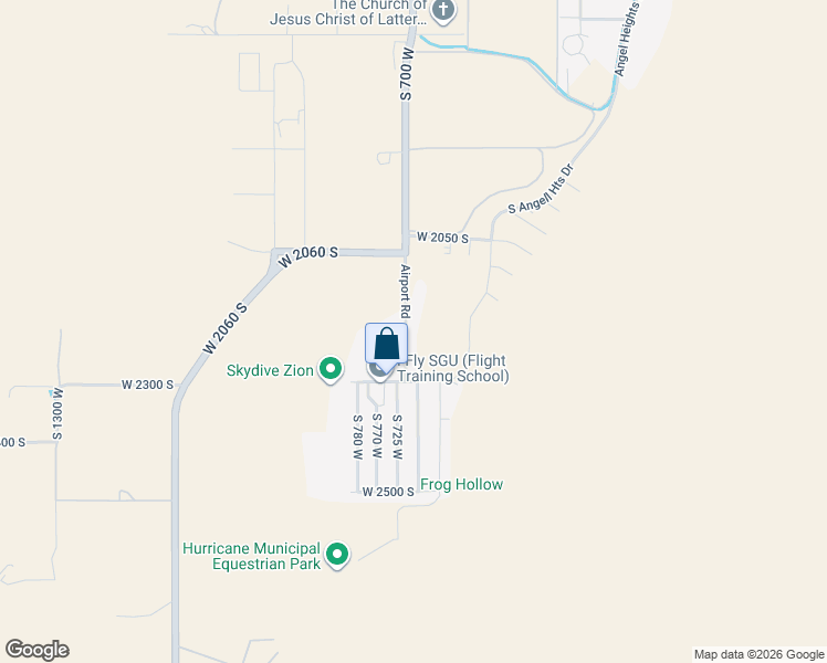 map of restaurants, bars, coffee shops, grocery stores, and more near 2175 South 700 West in Hurricane