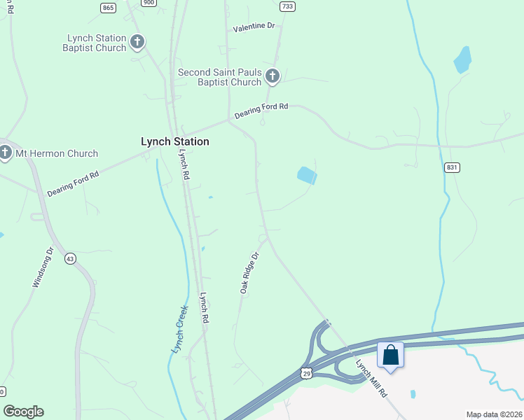 map of restaurants, bars, coffee shops, grocery stores, and more near 272 Cedar Creek Run in Altavista