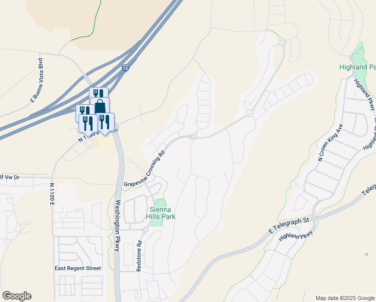 map of restaurants, bars, coffee shops, grocery stores, and more near 851 North Sage Crest Circle in Washington