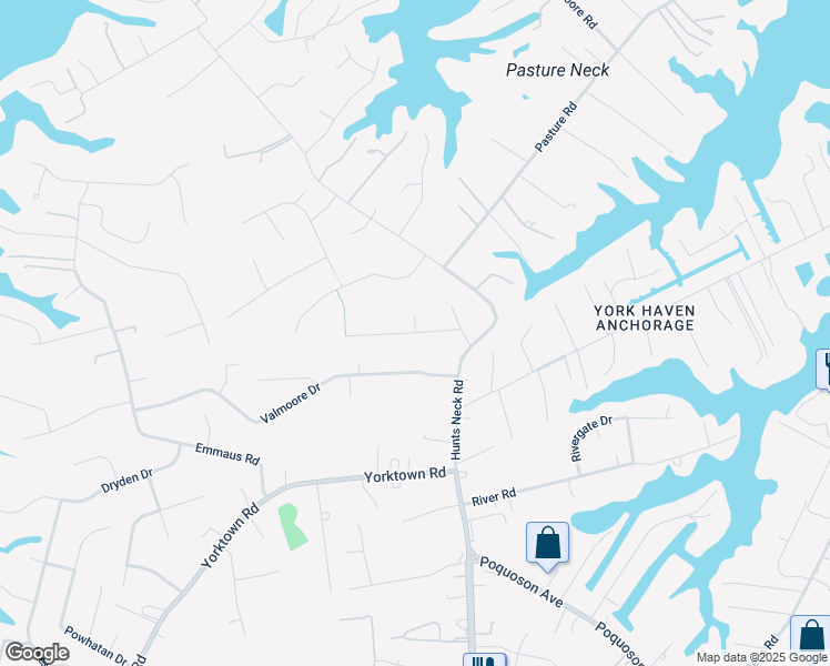 map of restaurants, bars, coffee shops, grocery stores, and more near 1 Tennis Circle in Poquoson
