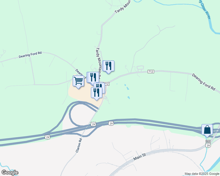 map of restaurants, bars, coffee shops, grocery stores, and more near 48 Clarion Road in Altavista