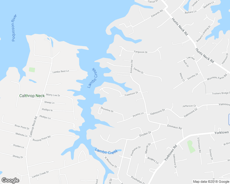 map of restaurants, bars, coffee shops, grocery stores, and more near 121 Freemoor Drive in Poquoson