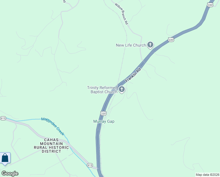 map of restaurants, bars, coffee shops, grocery stores, and more near 7963 Franklin Road in Boones Mill