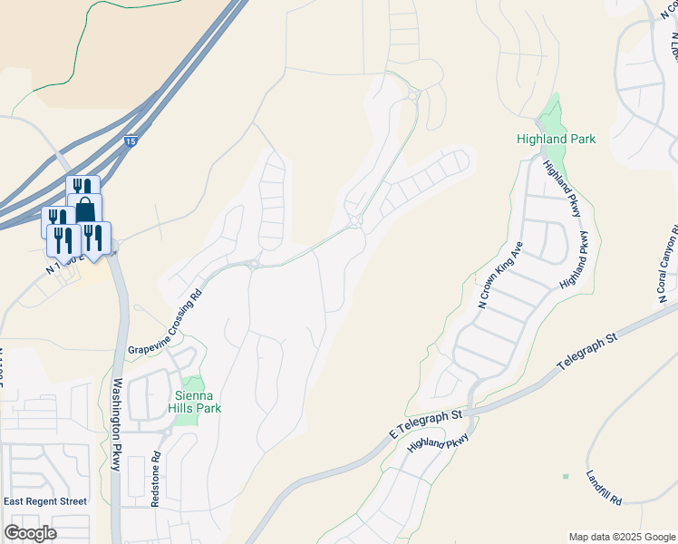 map of restaurants, bars, coffee shops, grocery stores, and more near 828n Pleasant Valley Lane in Washington
