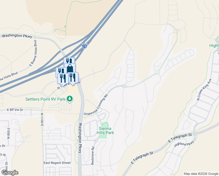 map of restaurants, bars, coffee shops, grocery stores, and more near 918 North Ocotillo Drive in Washington
