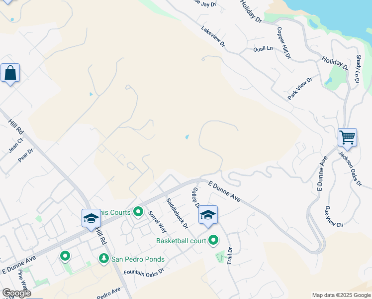 map of restaurants, bars, coffee shops, grocery stores, and more near 17101 Kruse Ranch Lane in Morgan Hill