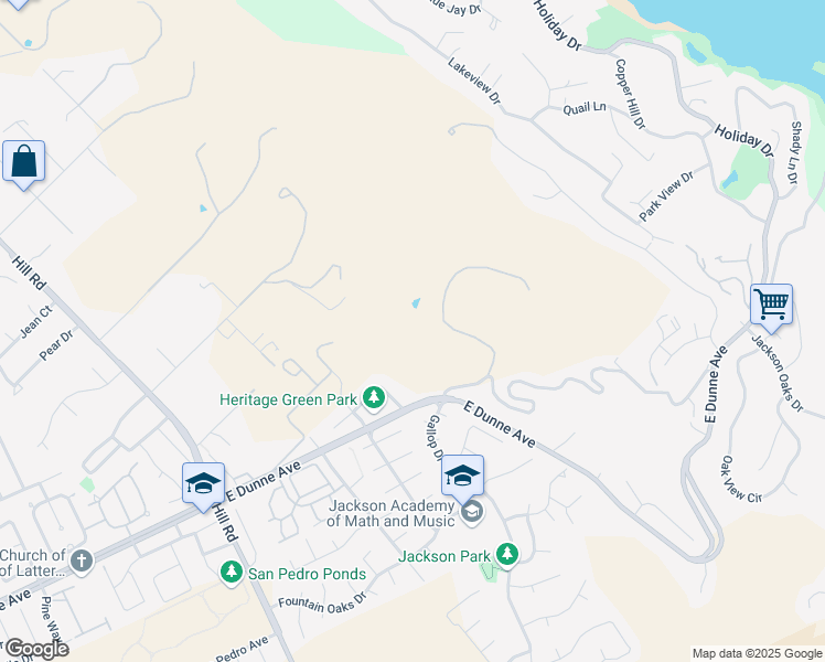 map of restaurants, bars, coffee shops, grocery stores, and more near 17101 Kruse Ranch Lane in Morgan Hill