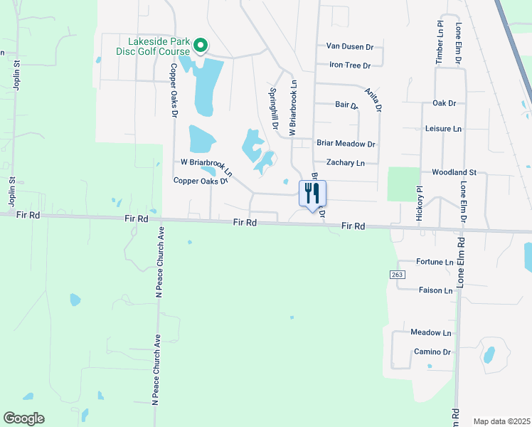 map of restaurants, bars, coffee shops, grocery stores, and more near 915 Briarview Drive in Carl Junction