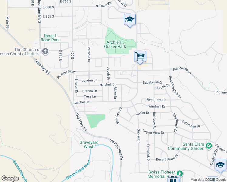map of restaurants, bars, coffee shops, grocery stores, and more near 2115 Blake Drive in Santa Clara