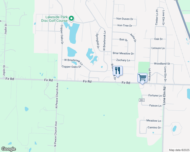 map of restaurants, bars, coffee shops, grocery stores, and more near 915 Briarview Drive in Carl Junction