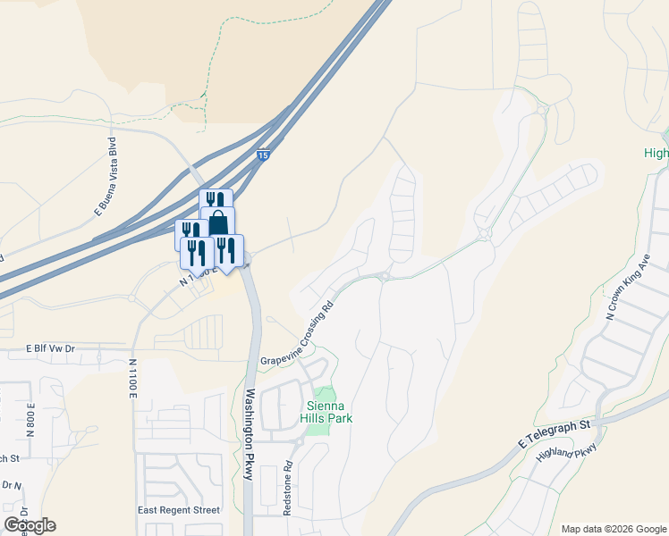 map of restaurants, bars, coffee shops, grocery stores, and more near 960 Catalpa Drive in Washington