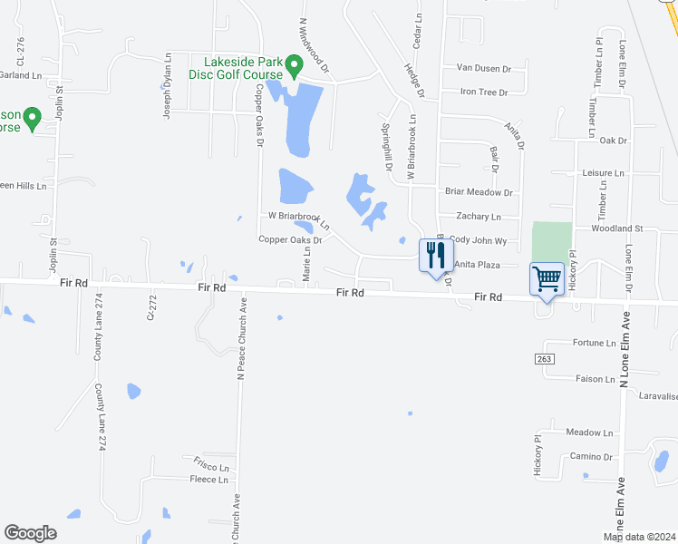 map of restaurants, bars, coffee shops, grocery stores, and more near 1007 South Gate Circle in Carl Junction