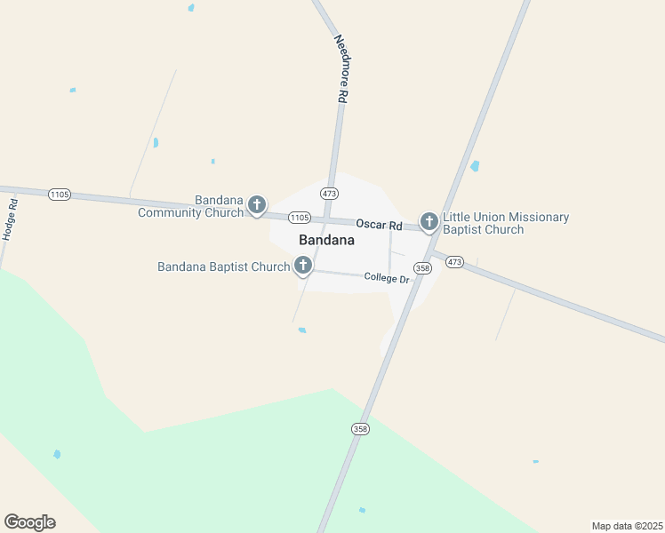 map of restaurants, bars, coffee shops, grocery stores, and more near 100-242 College Drive in Bandana