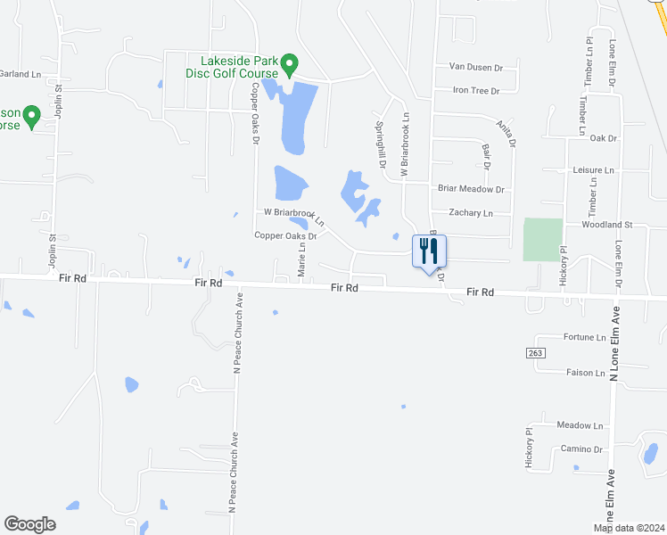 map of restaurants, bars, coffee shops, grocery stores, and more near 1005 South Gate Circle in Carl Junction