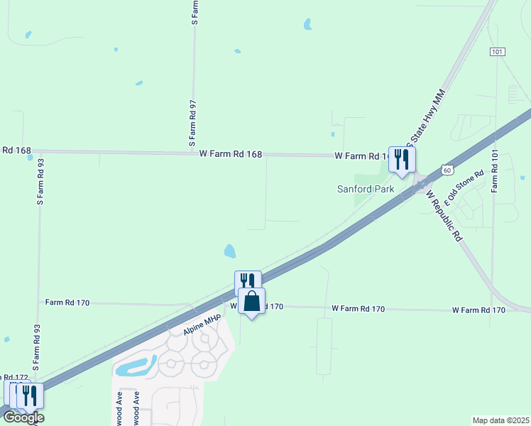 map of restaurants, bars, coffee shops, grocery stores, and more near 4028 S Farm Road 103 in Brookline