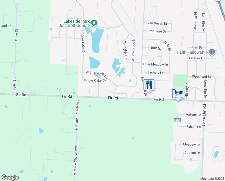 map of restaurants, bars, coffee shops, grocery stores, and more near 1001 South Gate Circle in Carl Junction