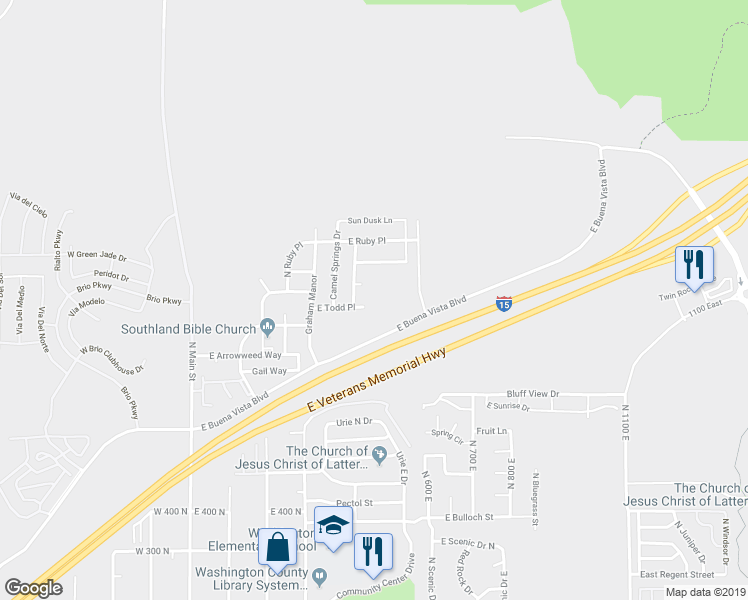 map of restaurants, bars, coffee shops, grocery stores, and more near 477 East Todd Place in Washington