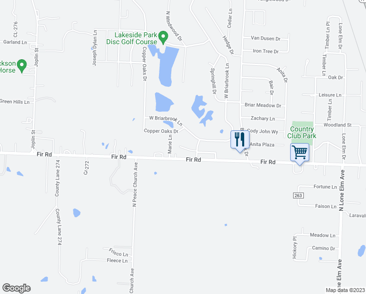 map of restaurants, bars, coffee shops, grocery stores, and more near 1009 South Gate Circle in Carl Junction