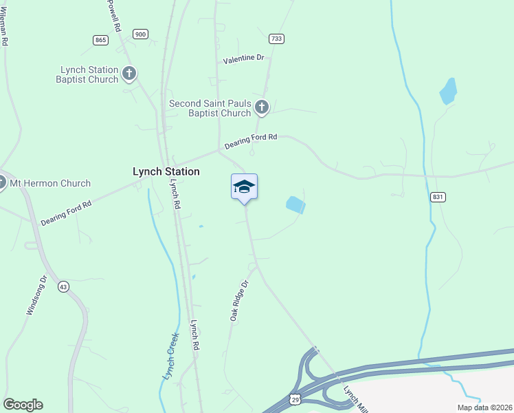 map of restaurants, bars, coffee shops, grocery stores, and more near 272 Cedar Creek Run in Altavista