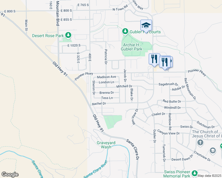 map of restaurants, bars, coffee shops, grocery stores, and more near 3853 Mitchell Drive in Santa Clara