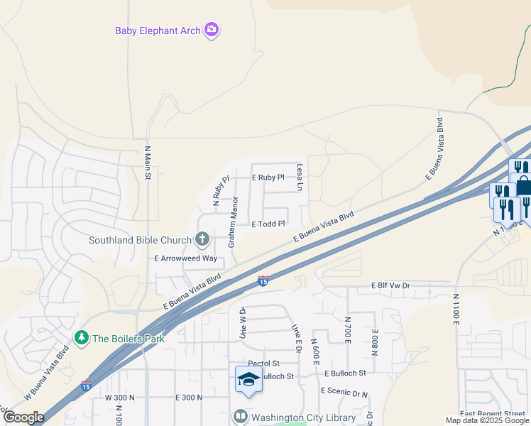 map of restaurants, bars, coffee shops, grocery stores, and more near 974 Painted Cloud Place in Washington