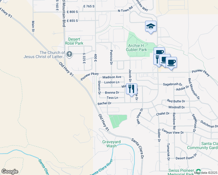 map of restaurants, bars, coffee shops, grocery stores, and more near 3923 Mitchell Dr in Santa Clara