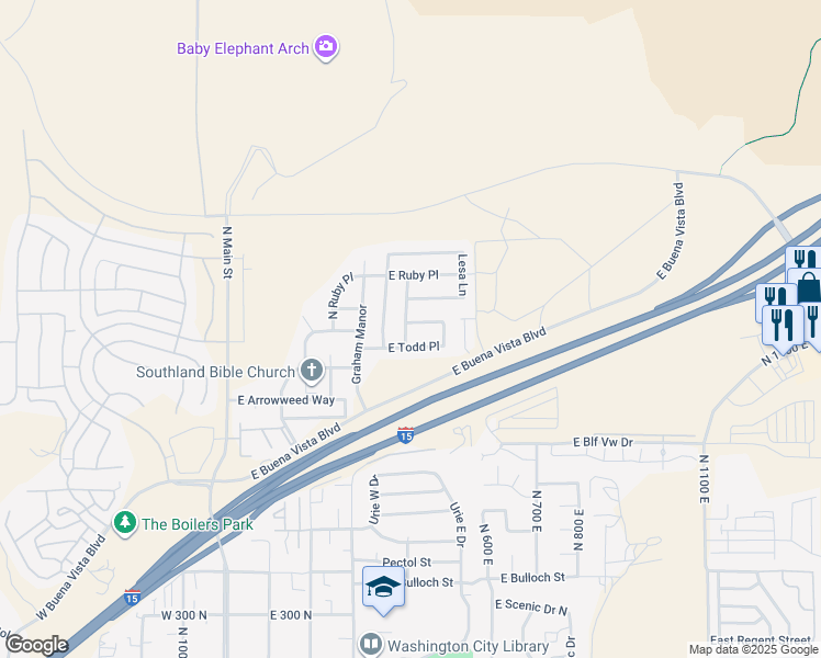 map of restaurants, bars, coffee shops, grocery stores, and more near 974 Painted Cloud Place in Washington