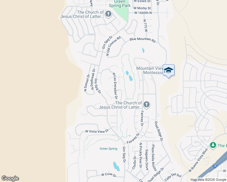 map of restaurants, bars, coffee shops, grocery stores, and more near 993 North Las Entradas Drive in Washington