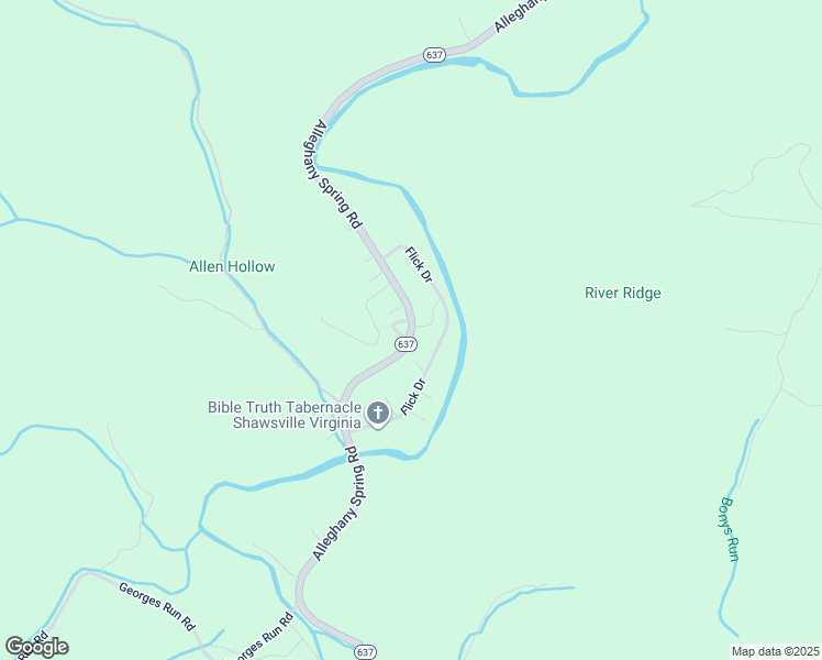 map of restaurants, bars, coffee shops, grocery stores, and more near 1269 Alleghany Spring Road in Shawsville