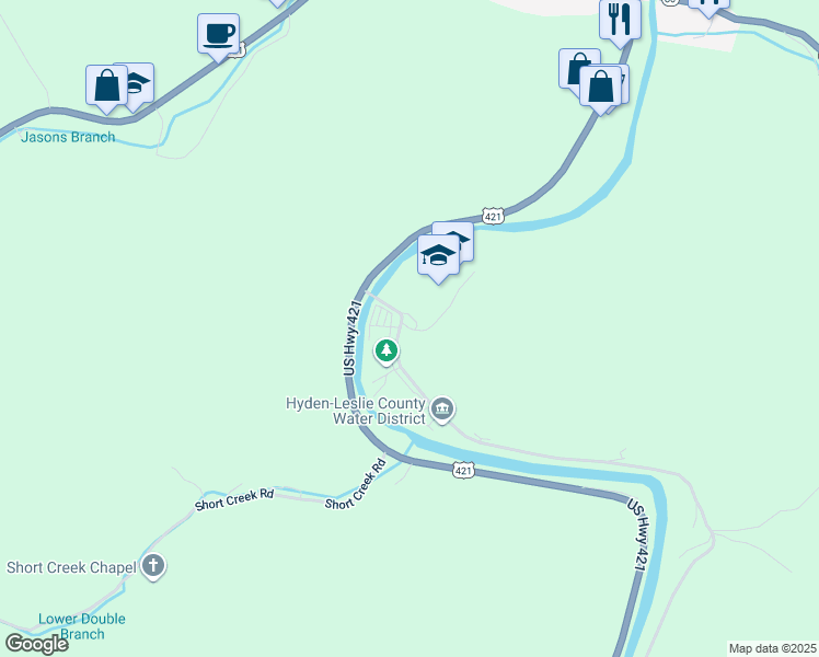 map of restaurants, bars, coffee shops, grocery stores, and more near Cr-1073 in Hyden