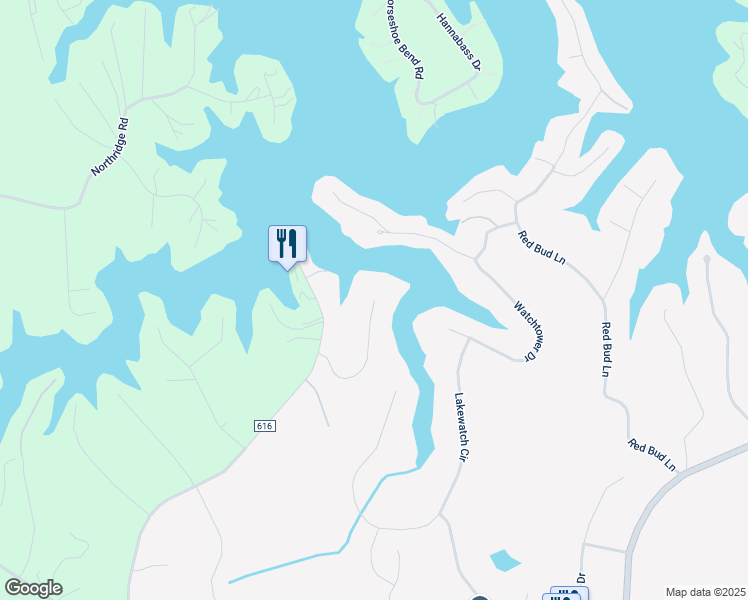 map of restaurants, bars, coffee shops, grocery stores, and more near 341 Chestnut Point Drive in Hardy