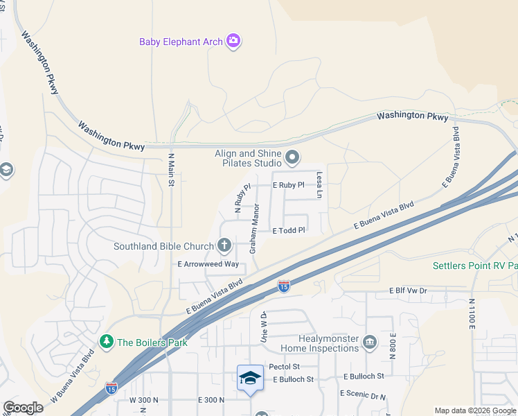 map of restaurants, bars, coffee shops, grocery stores, and more near 1098 Ruby Drive in Washington