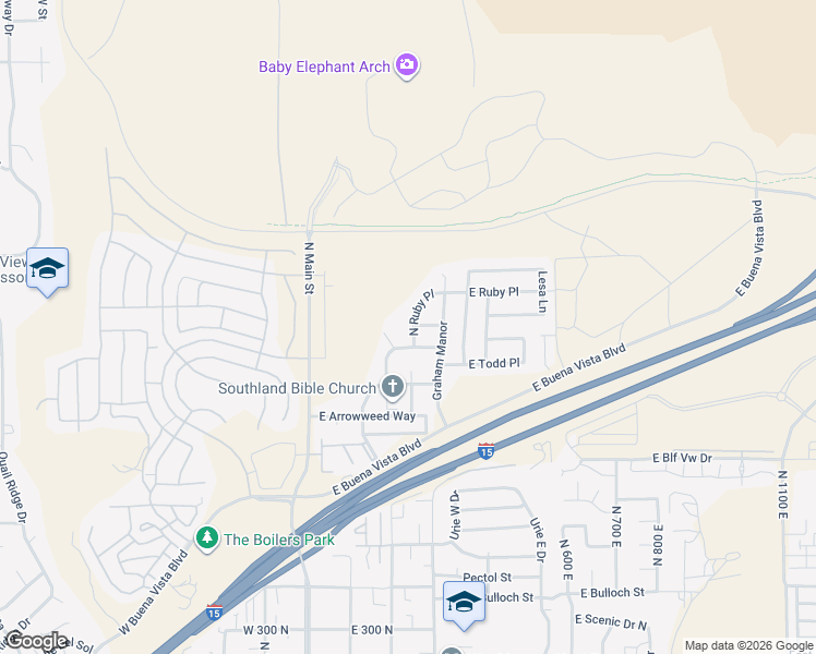 map of restaurants, bars, coffee shops, grocery stores, and more near 1025 North Ruby Place in Washington