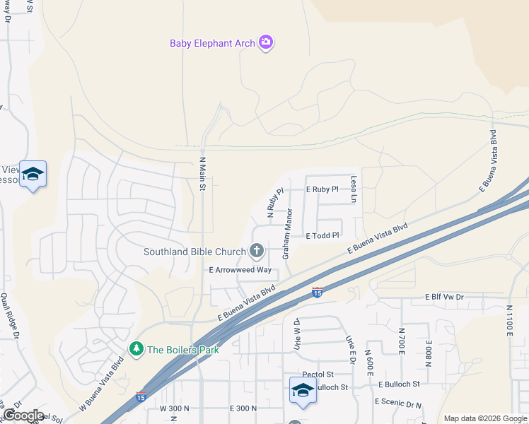 map of restaurants, bars, coffee shops, grocery stores, and more near 1025 North Ruby Place in Washington