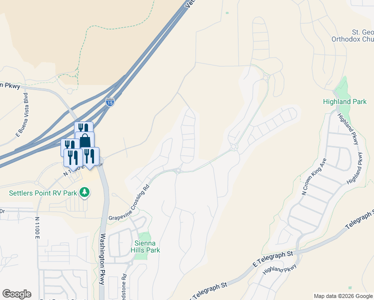 map of restaurants, bars, coffee shops, grocery stores, and more near 1919 Holiday Lane in Washington